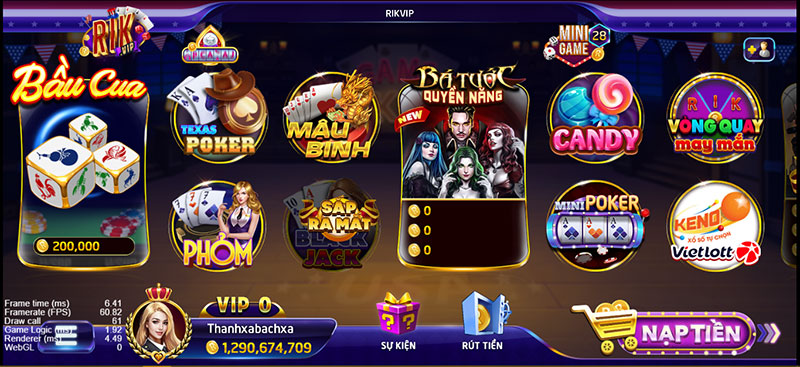 Game bài đỉnh cao tính năng hấp dẫn tại Rikvip