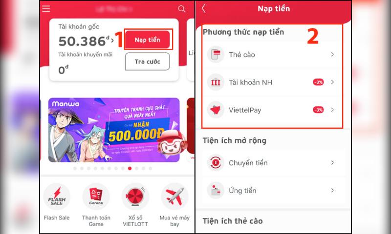 My viettel cũng cung cấp tính năng mua xổ số online